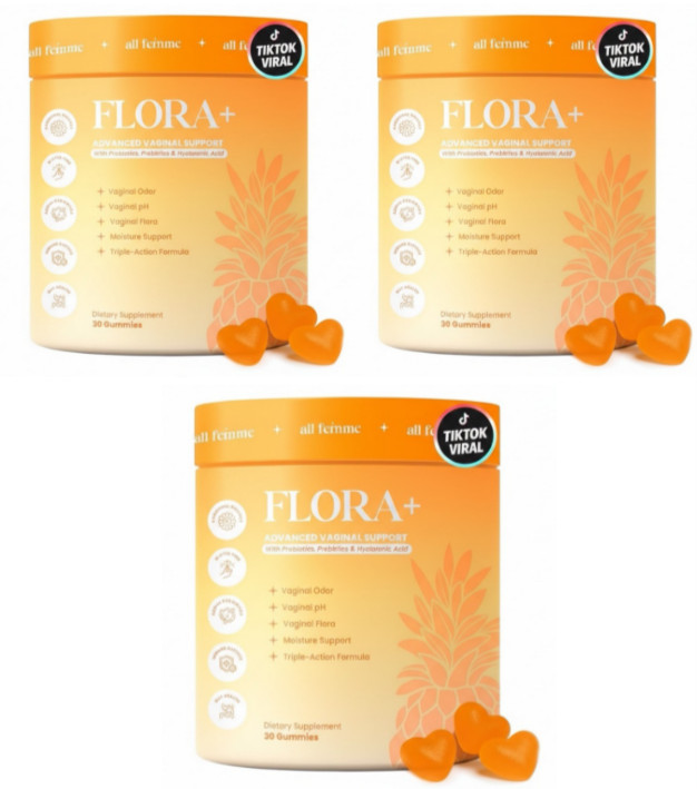 3x Flora Plus Gummies, Advanced Vaginal Support, Vaginal Health Gummies, Ph