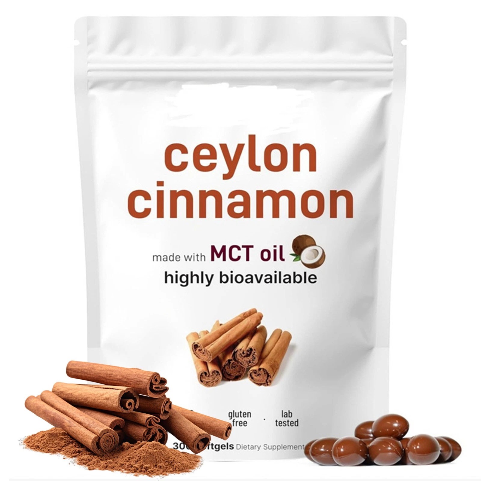 Ceylon Cinnamon 7,200Mg Equivalent | 300 Softgels with MCT Oil | Highly Bioavail