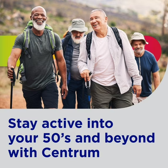 Centrum Silver Mens 50 Plus Multivitamin With Vitamin B & D3, 100 Count