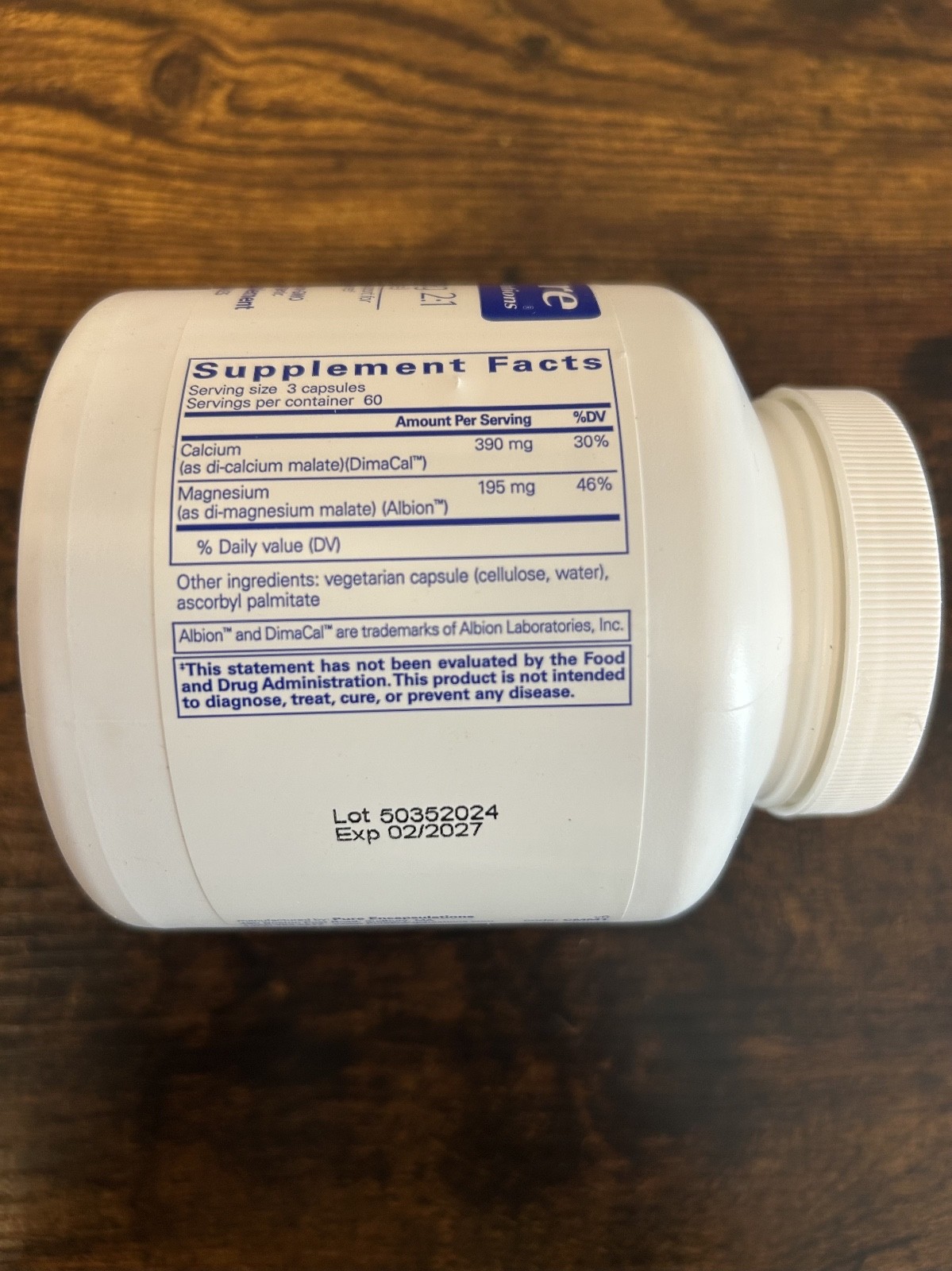 Pure Encapsulations Cal/Mag Malate 2:1 – Calcium Magnesium Bone Health Support