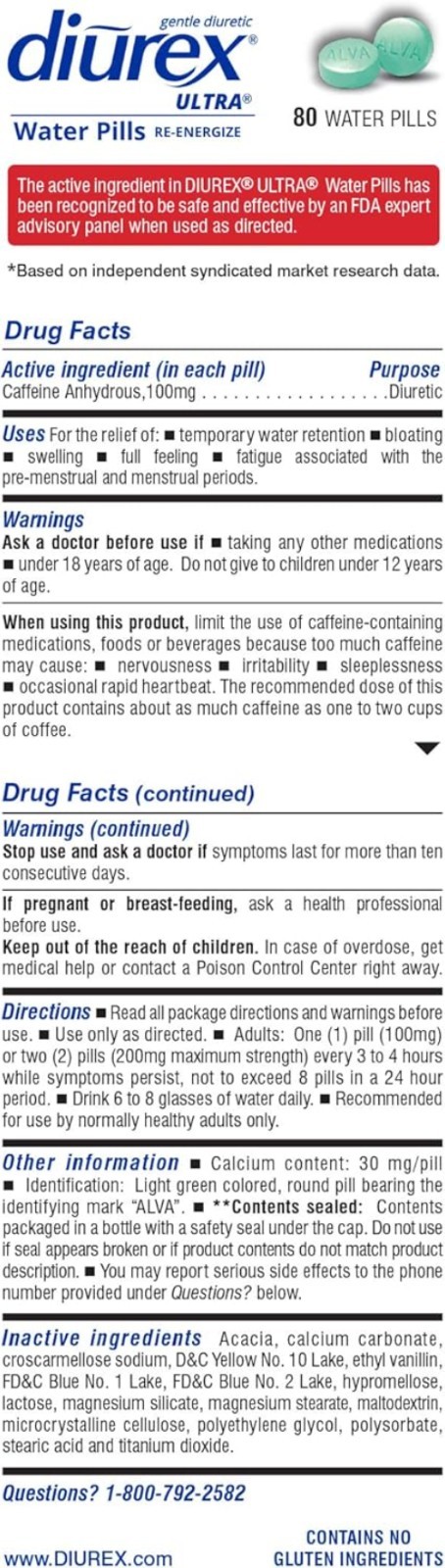 Trusted Ultra Water Pills – 80 Count – Safe & Effective for Puffiness & Fatigue