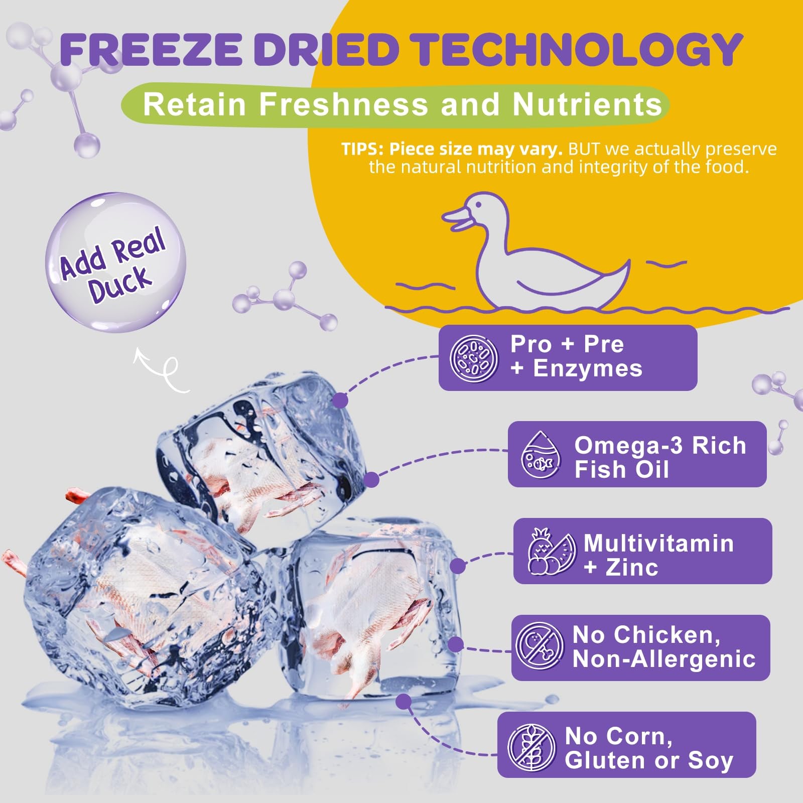 NATURE TARGET Probiotics for Dogs, Duck 120 Freeze Dried Chews, Brown