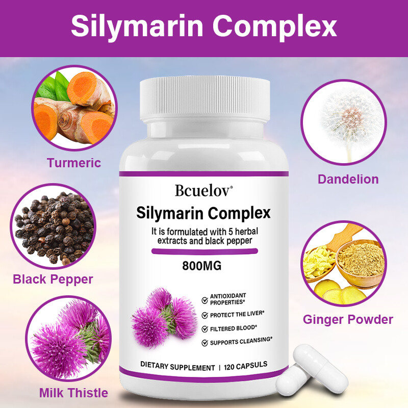 Liver Cleanse Detox Milk Thistle Extracts Silymarin,Artichoke,Dandelion,Turmeric