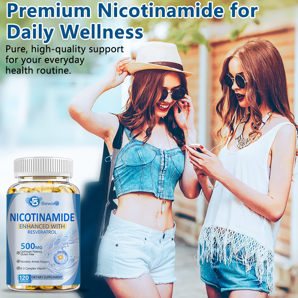 NAD Supplement for Anti-Aging,Energy,Focus / Nicotinamide Resveratrol 120 Caps