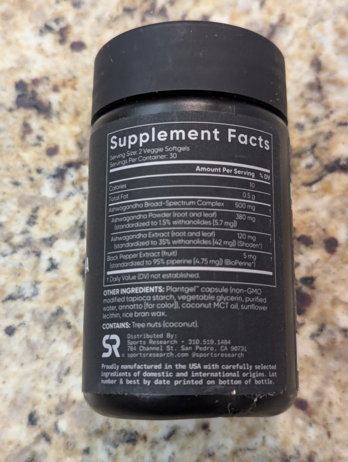Sports Research Ashwagandha Plant Based 60 softgels exp: 08/2026