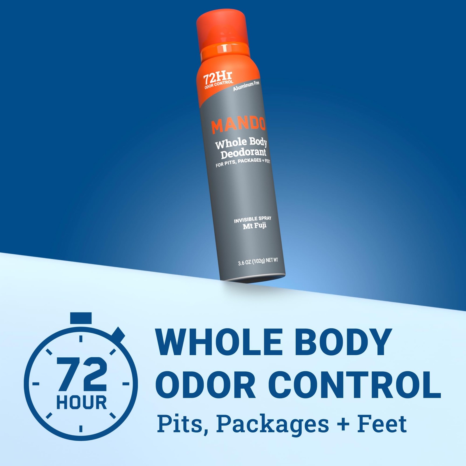 Mando Whole Body Deodorant For Men – Invisible Spray 3.6 Ounce (Pack of 2)