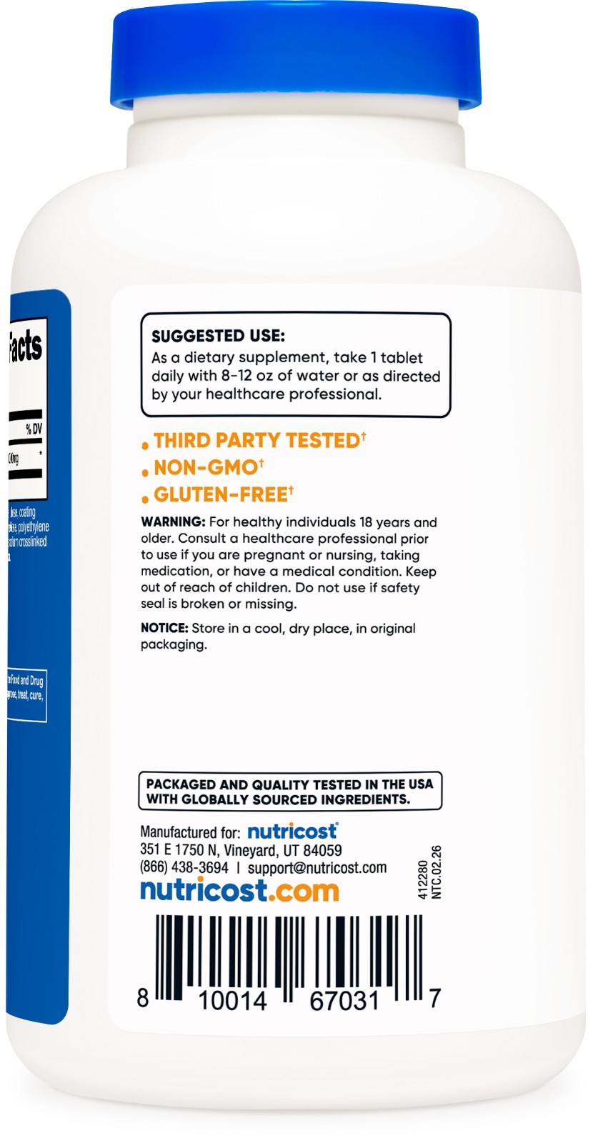 Nutricost L-Arginine 1000mg, Amino Acid Tablets (150 Tablets)