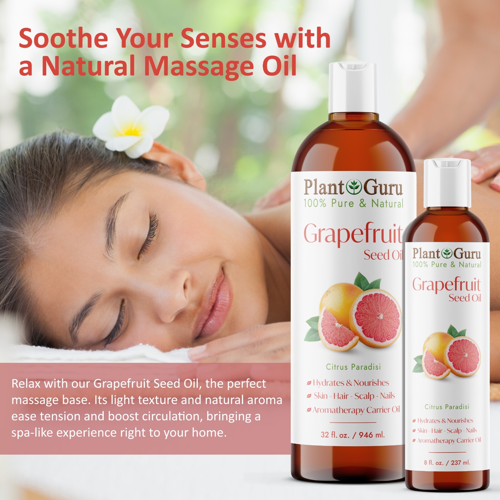 Grapefruit Seed Oil 4 oz. Cold Pressed 100% Pure Natural Extract Liquid