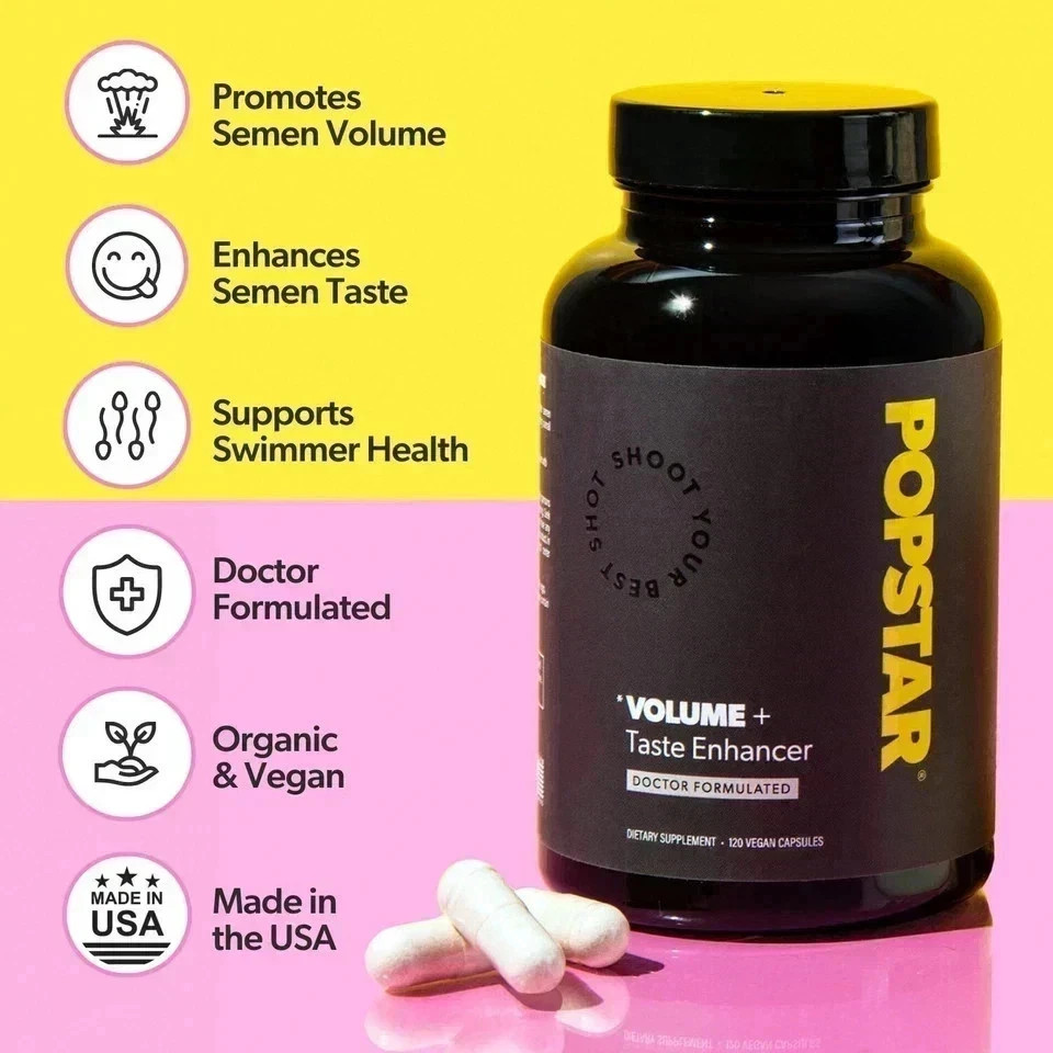 Popstar Semen Volume Supplement 120 Capsules Men’s Fertility Zinc NEW Pack of 1