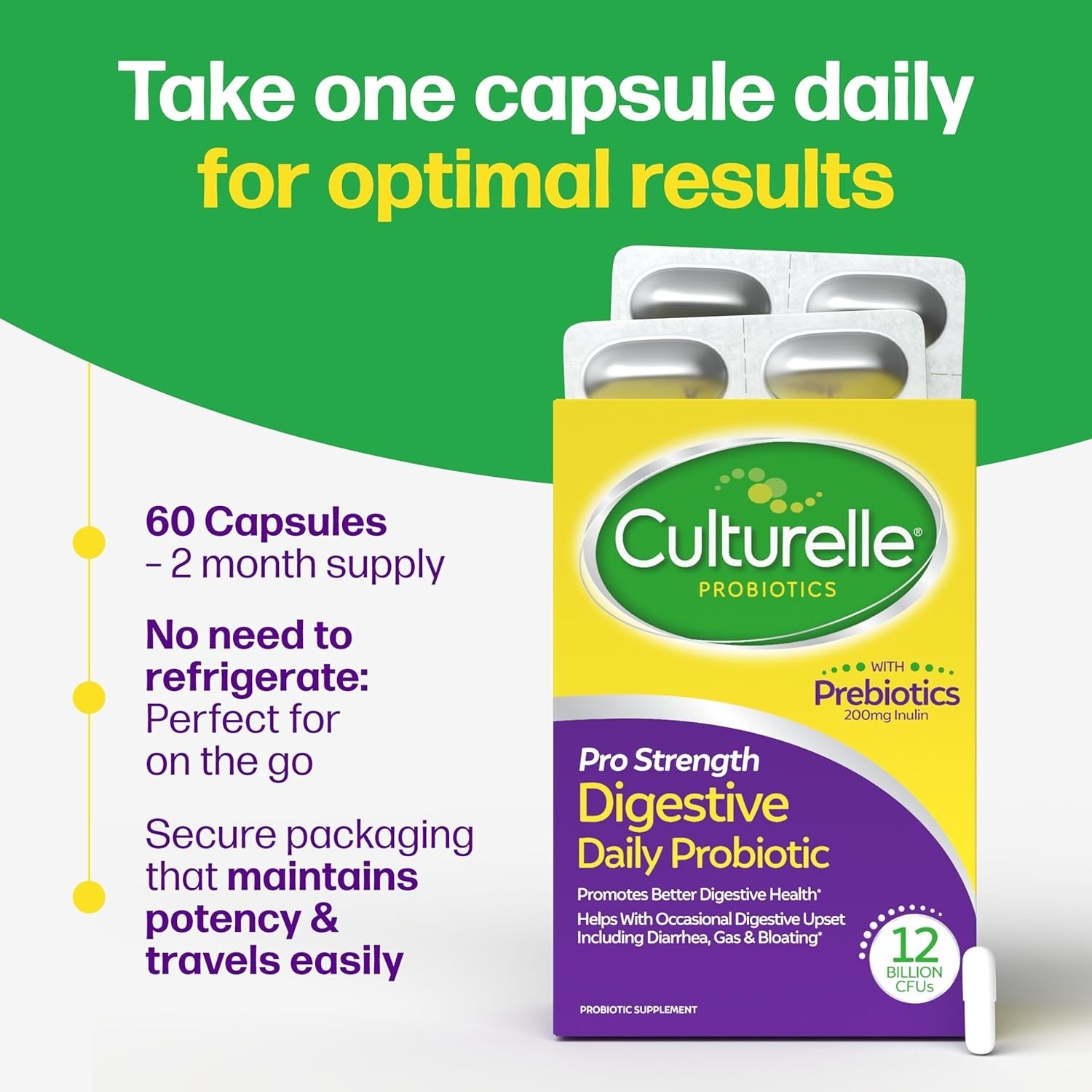 Daily Probiotics for Adults – 12 Billion CFUs with No Refrigeration Required