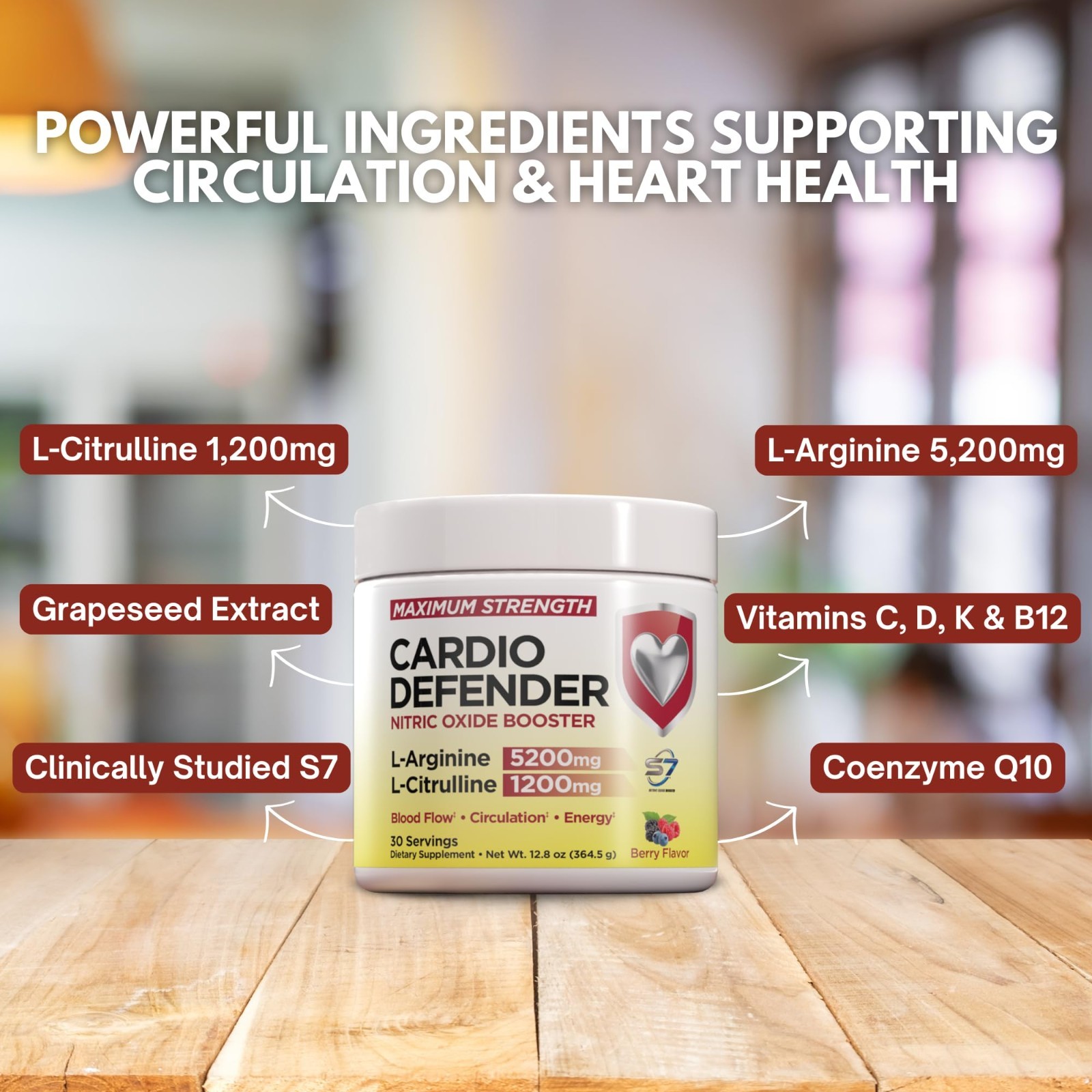L-Arginine 5200mg & L-Citrulline 1200mg Nitric Oxide Booster for Blood Flow