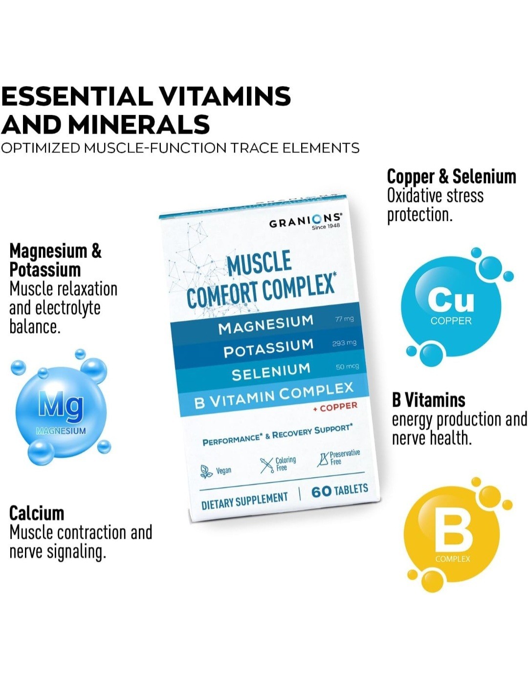 Muscle Comfort Complex Natural Tense Muscle Relaxer Pills 30 Servings EXP 6/28