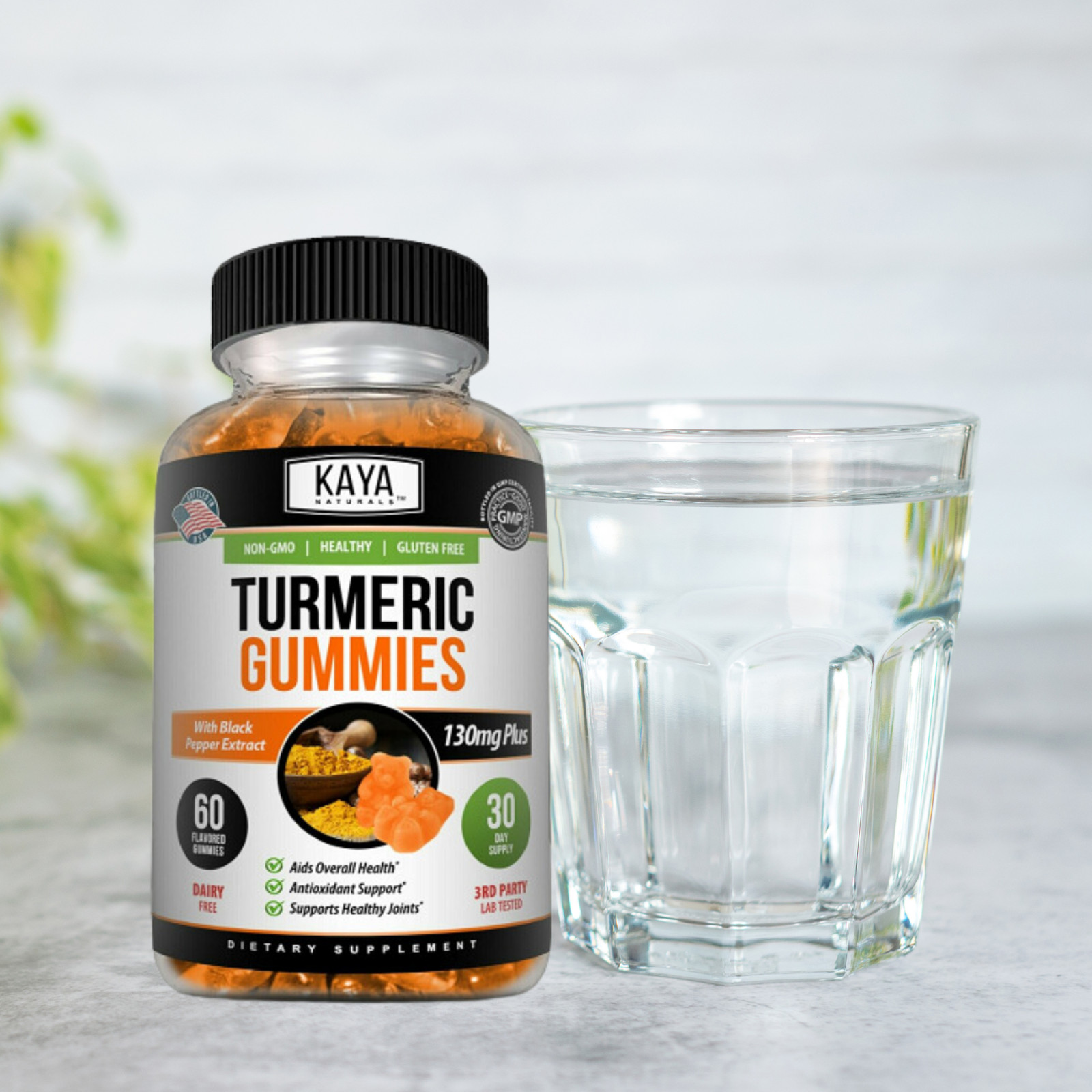 Turmeric Curcumin Black Pepper Gummies 60ct Joint Pain Inflammation Relief Gummy
