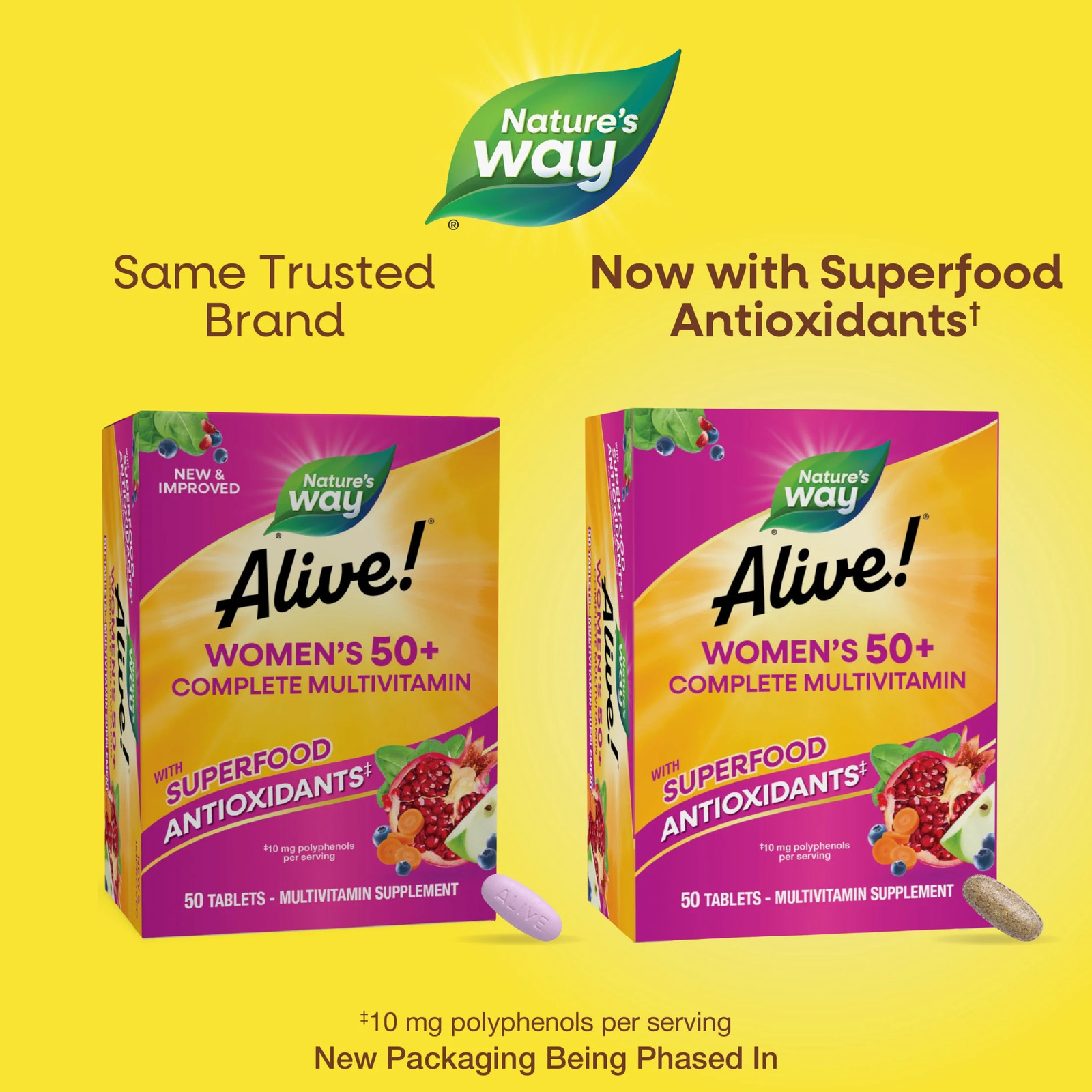 Nature’S Way Alive! Women’S 50+ Complete Daily Multivitamin Tablets, B-Vitamins,