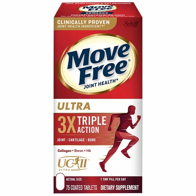Schiff Move Free Ultra Triple Action Joint Supplement, 75 Tablets, EXP 12/2027