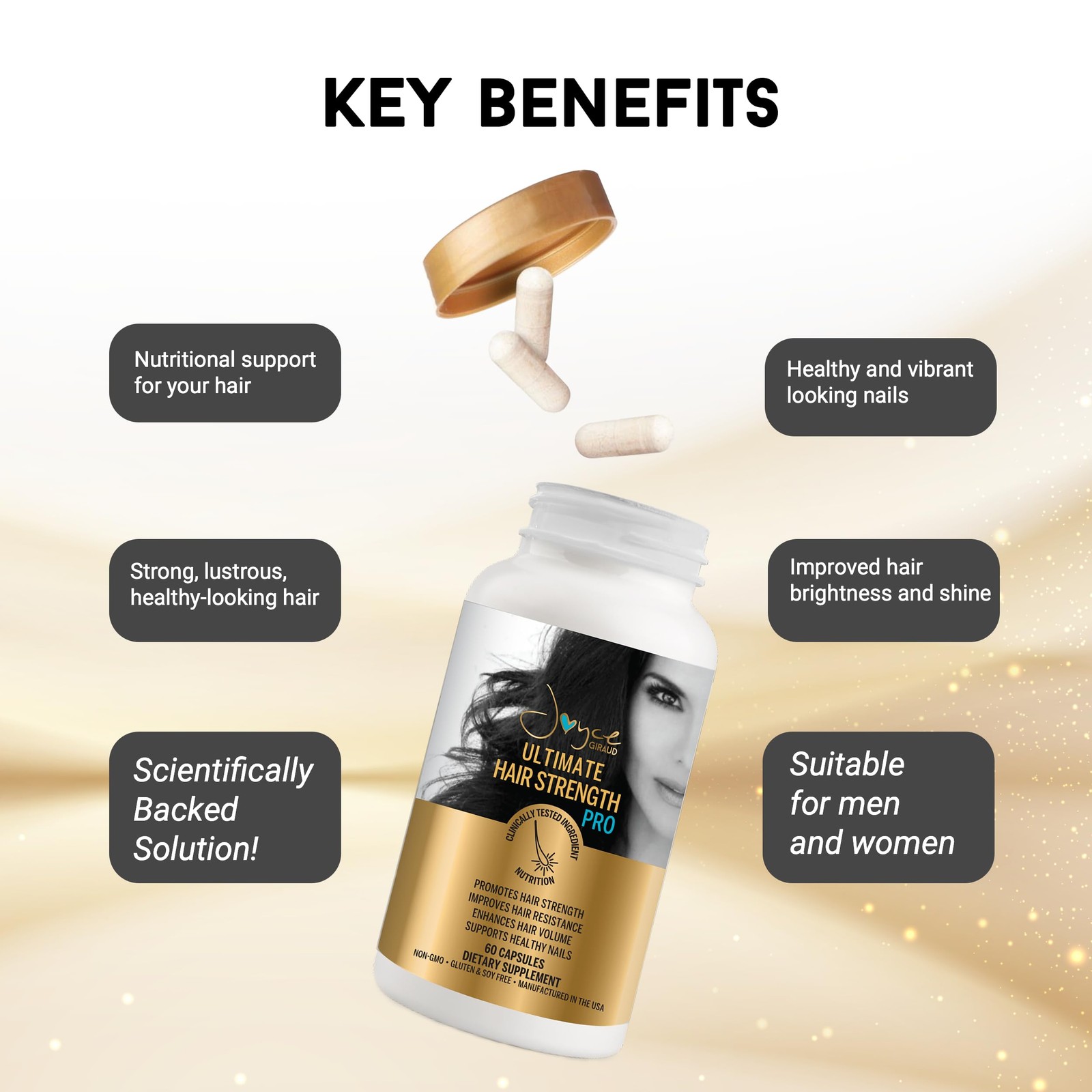 Joyce Giraud Ultimate Hair Strength Supplements 30-Day Supply, Scientifically…