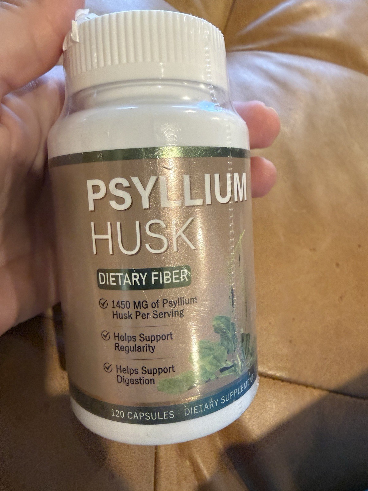 Psyllium Husk Capsules Dietary Fiber 1420mg Support Digestion + Regularity