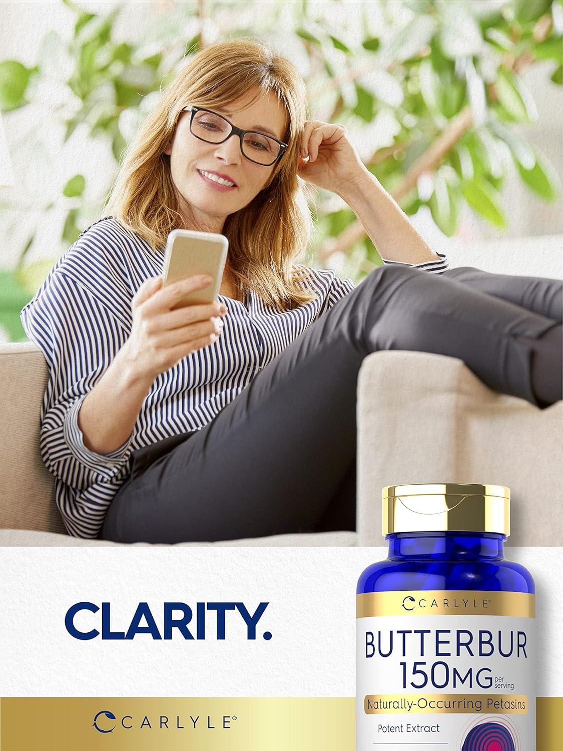 Butterbur 150 Mg Neurological Support Spasms Relieve Decrease Swell, 180 Caps