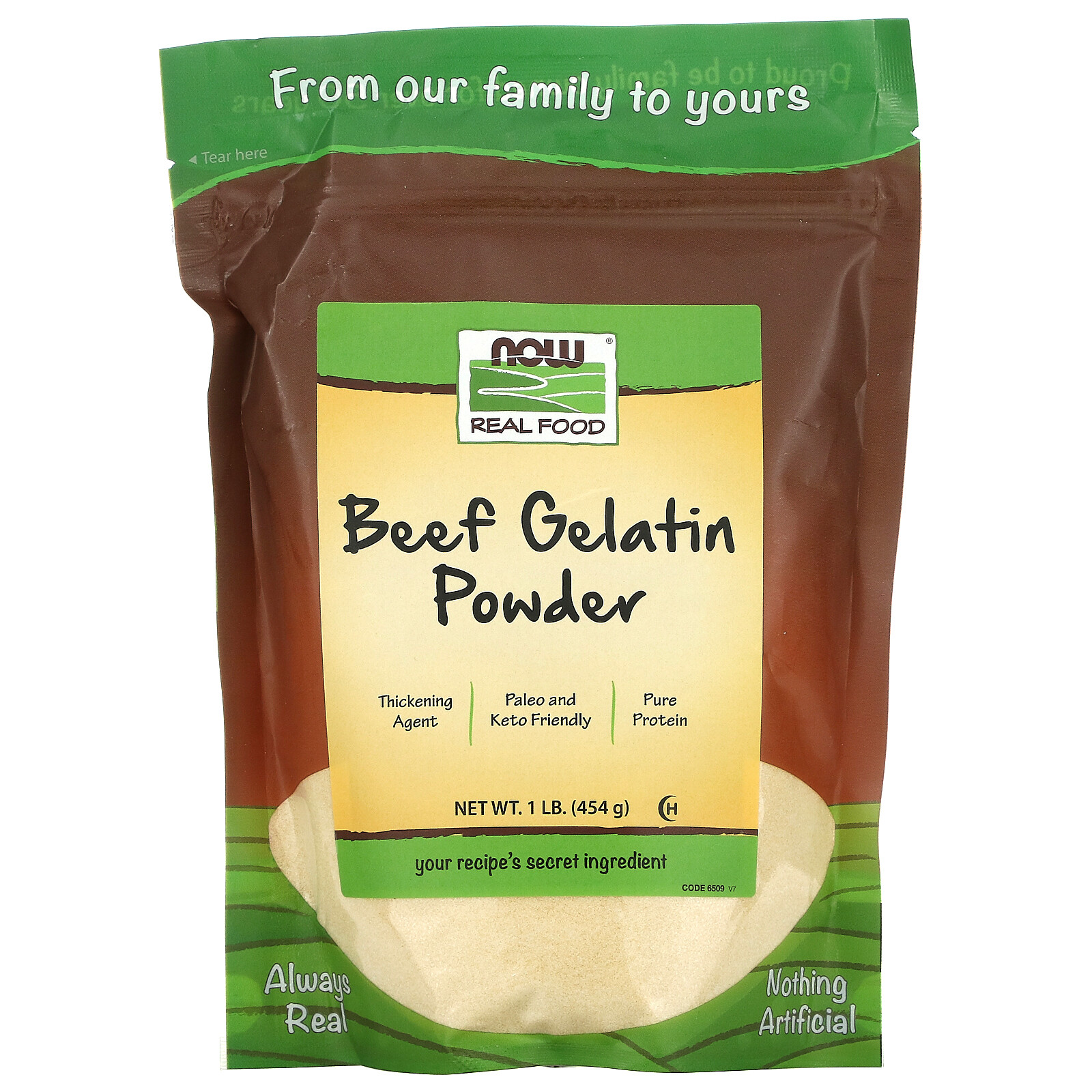Real Food, Beef Gelatin Powder, 1 lb (454 g)