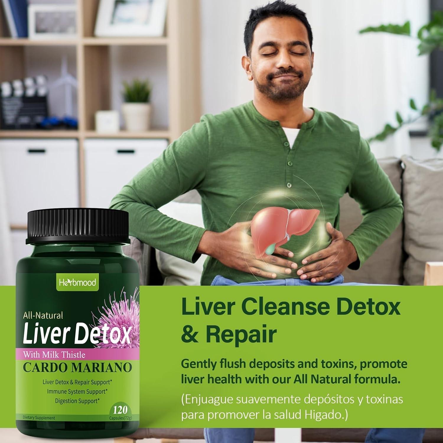 Milk Thistle Capsules Silymarin Liver Detox Pills Fatty Liver Treatment Support