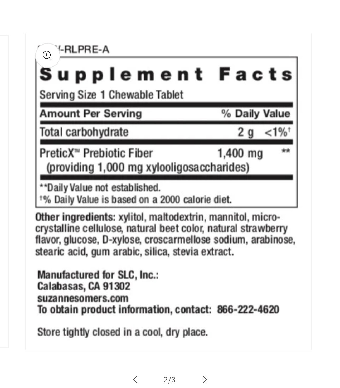 Suzanne GUT RENEW Prebiotic Supplement 60 Chewable Tablets Exp. 01/2026 New