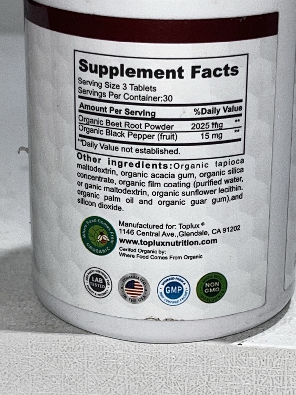 2 Sealed Organic Beet Root Energy + Antioxidant Supplement 90 Tabs Each