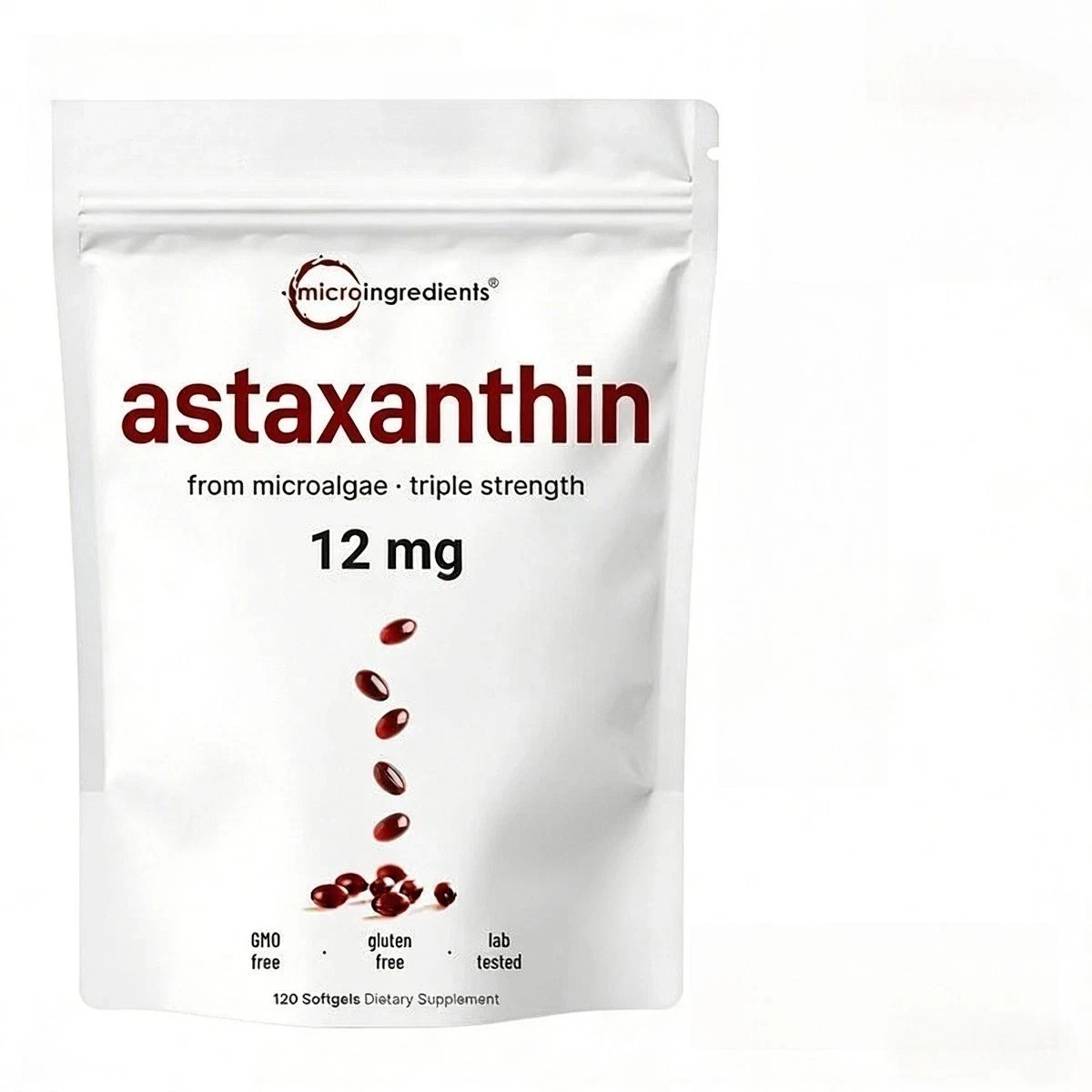 3 Pack Astaxanthin 12mg, 120 Softgels, 4 Month Supply NEW