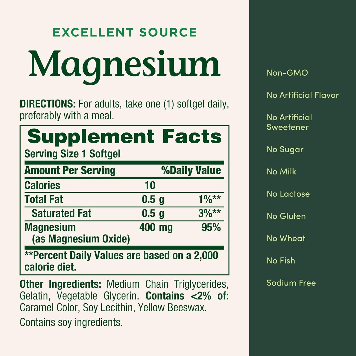 Nature’s Bounty Magnesium 400mg 75 Softgels – Daily Bone, Muscle & Heart Health