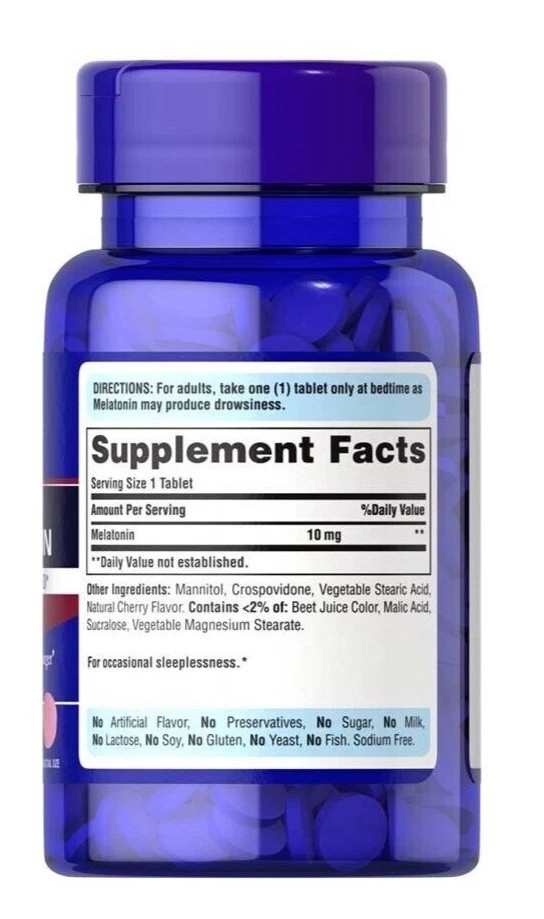Melatonin 10Mg 3 Bottles X 60 Caps=180 rapid release capsules made in USA 2026