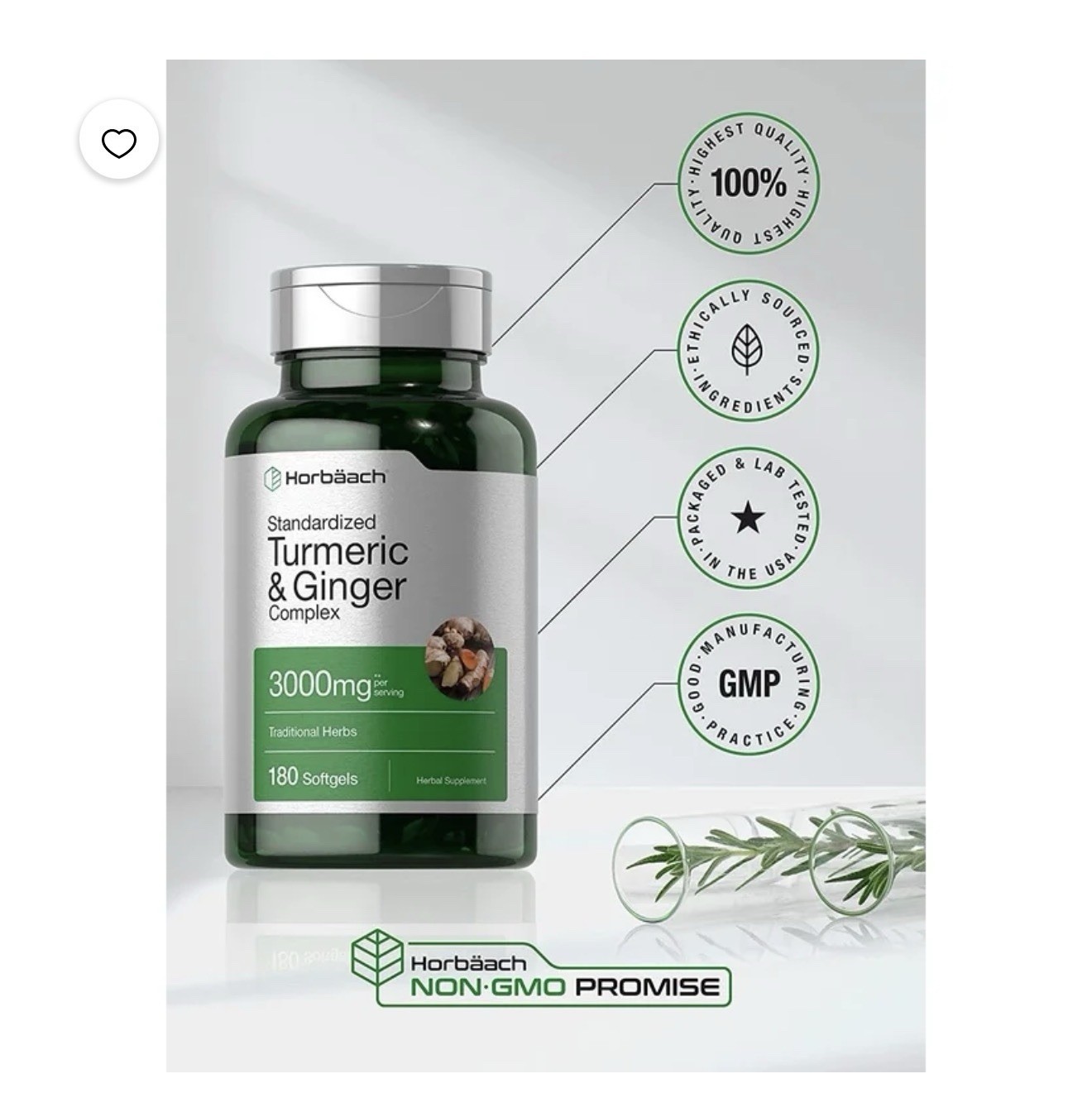 Turmeric & Ginger Complex 3000mg Supplement for Men and Women 180 Softgel 1 Pack