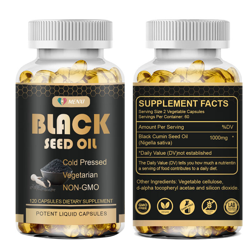 Black Seed Oil 120 Capsules For Men Women Softgel – Cold Pressed Natural Support