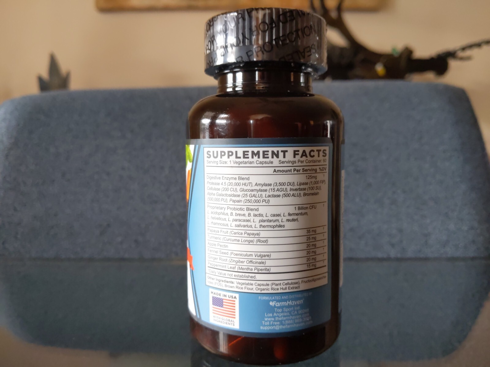FarmHaven Digestive Enzymes Plus Probiotics, Exp 12/2025 (2 available)