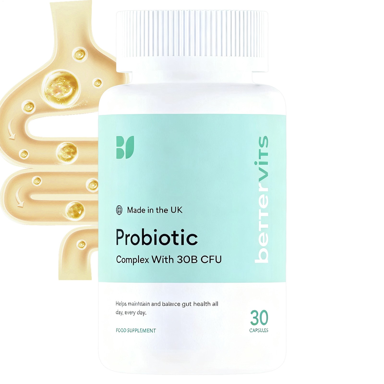 Complex Probiotic Bettervits – Gut Health – 30B CFU – Best Gut Health Supplement