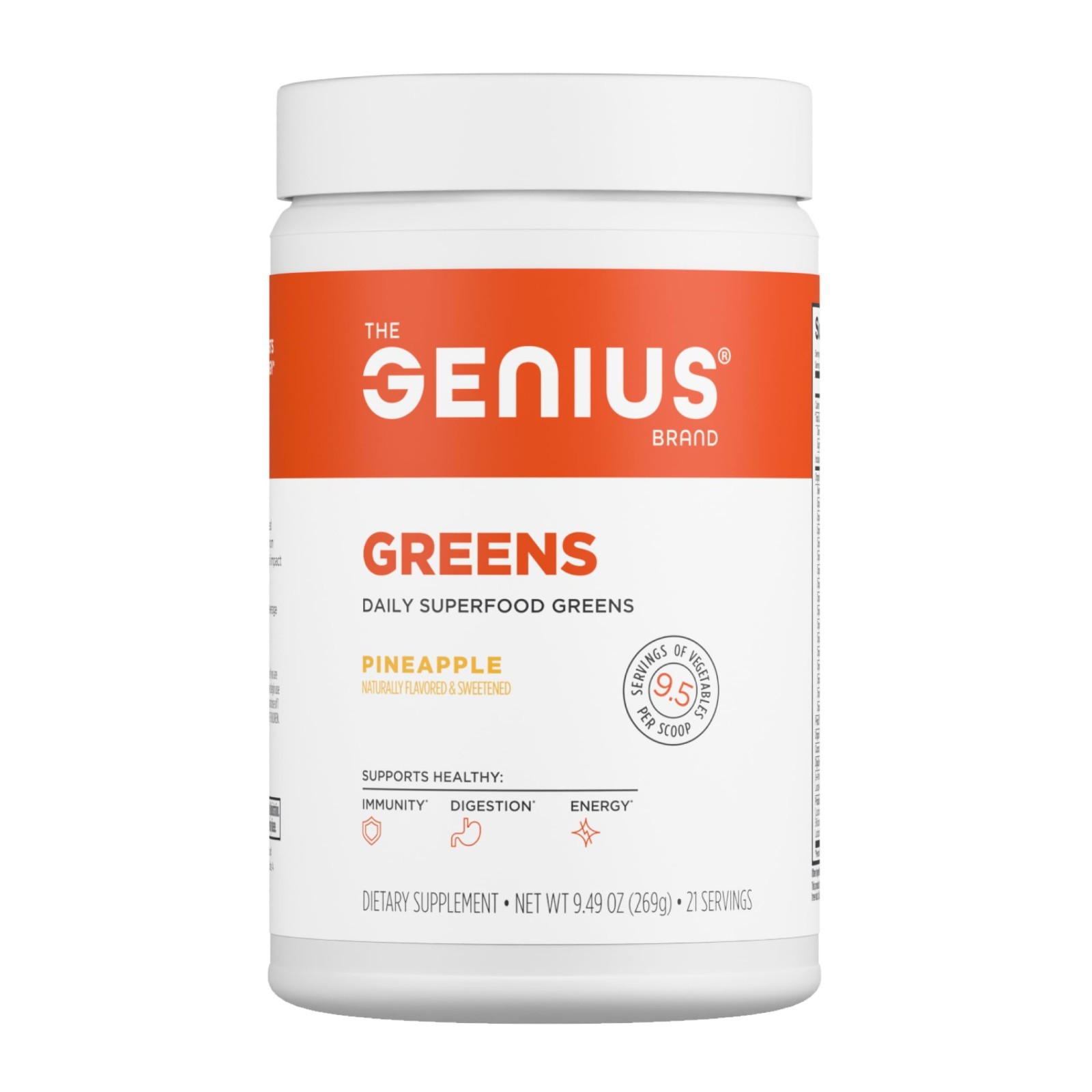 Daily Superfood Greens – Organic Plant-Based Blend, Pineapple Flavor, 30 Ct