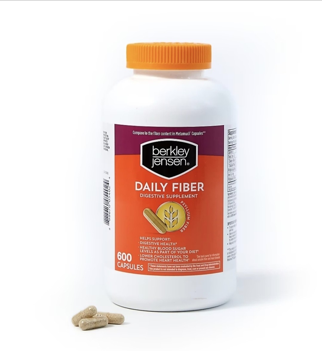 Berkley Jensen Daily Psyllium Husk Fiber Supplement, 600 Capsules Exp 12/25+