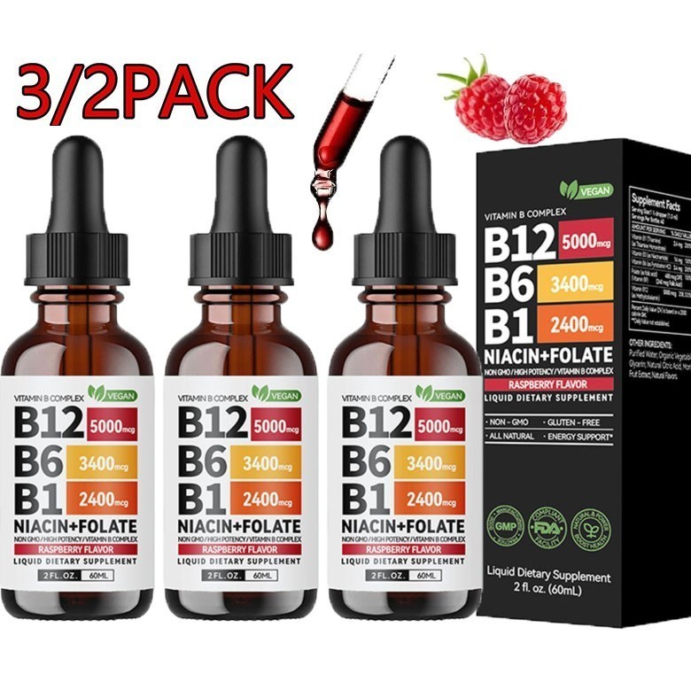 3/1x Vitamin B12 and B6 Liquid Drops, B12 Sublingual Vitamin B Complex Vitamin