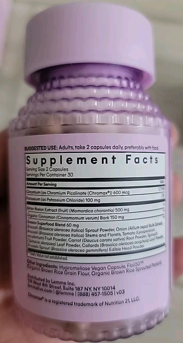 Lemme CURB Glucose And Cravings Support 60 Vegan Capsules Exp 05/2026 New Sealed