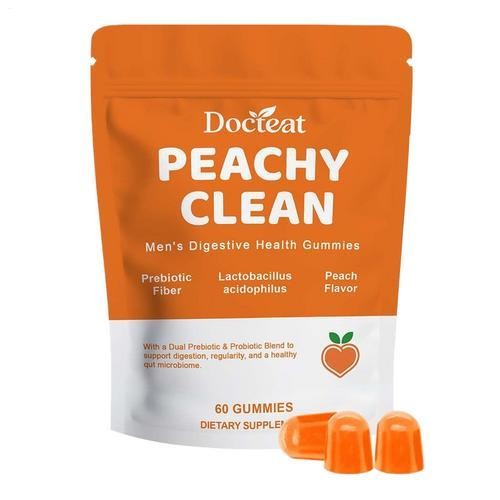 Peachy Clean Prebiotic Fiber Gummy, Clean Fiber Gummies for Men
