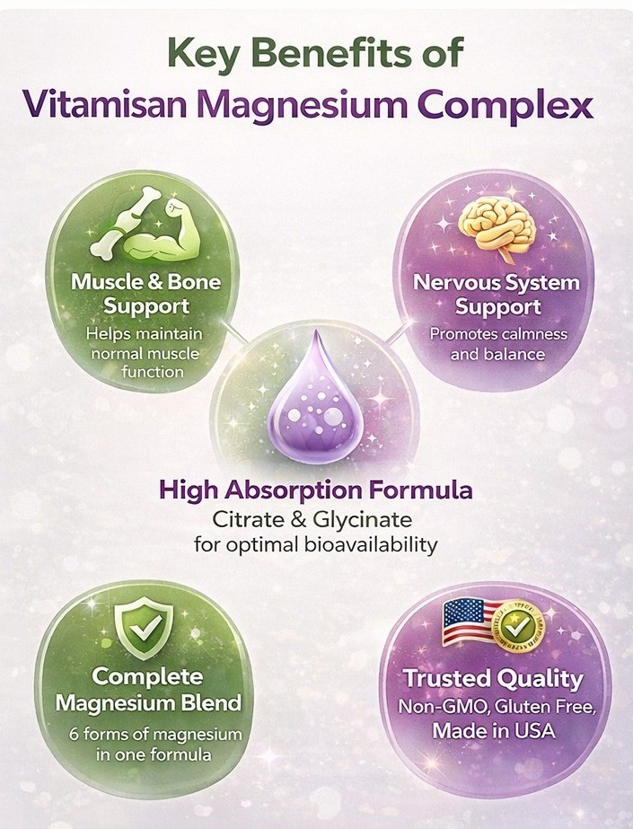 Magnesium Complex & Essential Magnesium Supplement 1100 mg support fitness 140