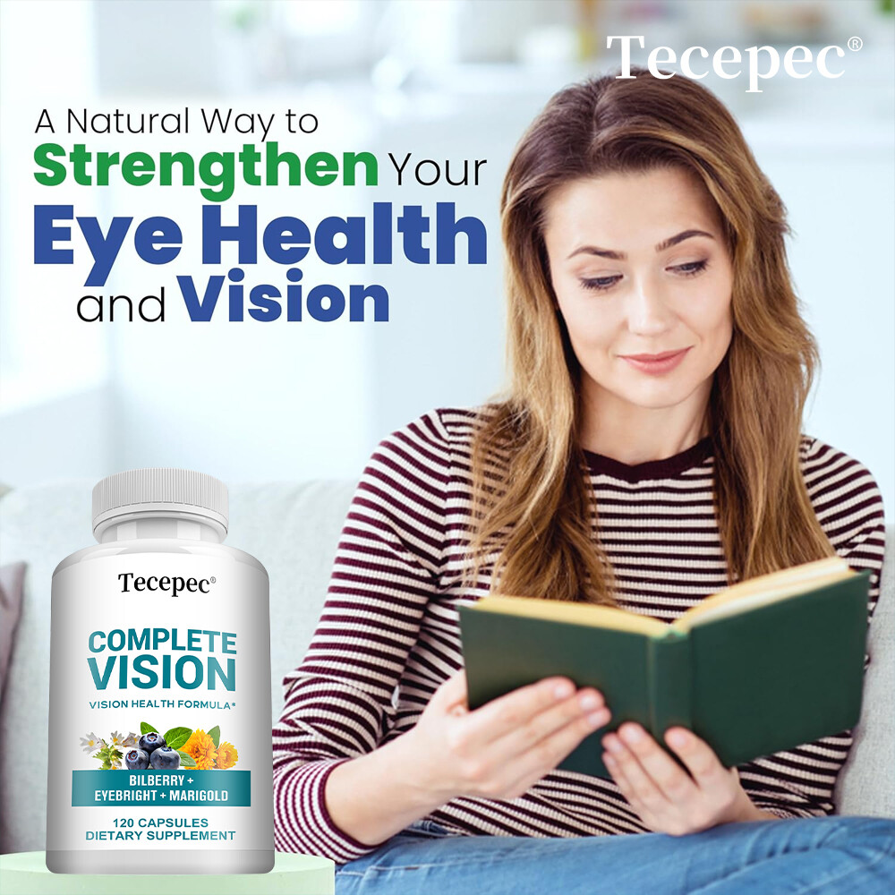 Vision Formula w/Bilberry,Lutein,Zeaxanthin,Supports Eye Strain,Dry Eyes 120Caps