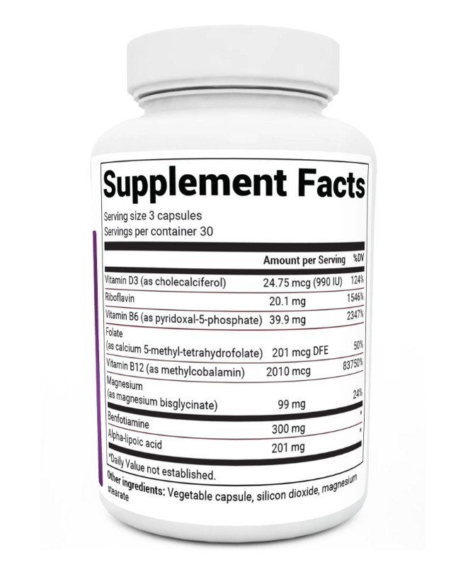 Dr. Berg Nerve Support with Benfotiamine, 2 PACK, 90 Capsules each (180 total!)