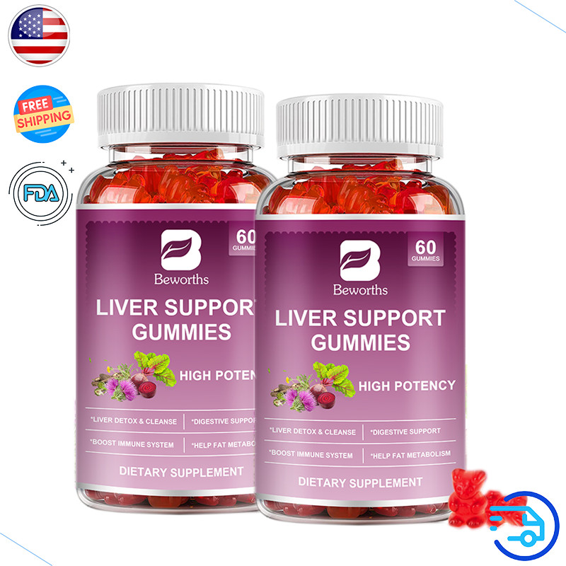 2Packs Liver Support Gummies, Immune, Cleanse, Detox & Repair with Milk Thistle