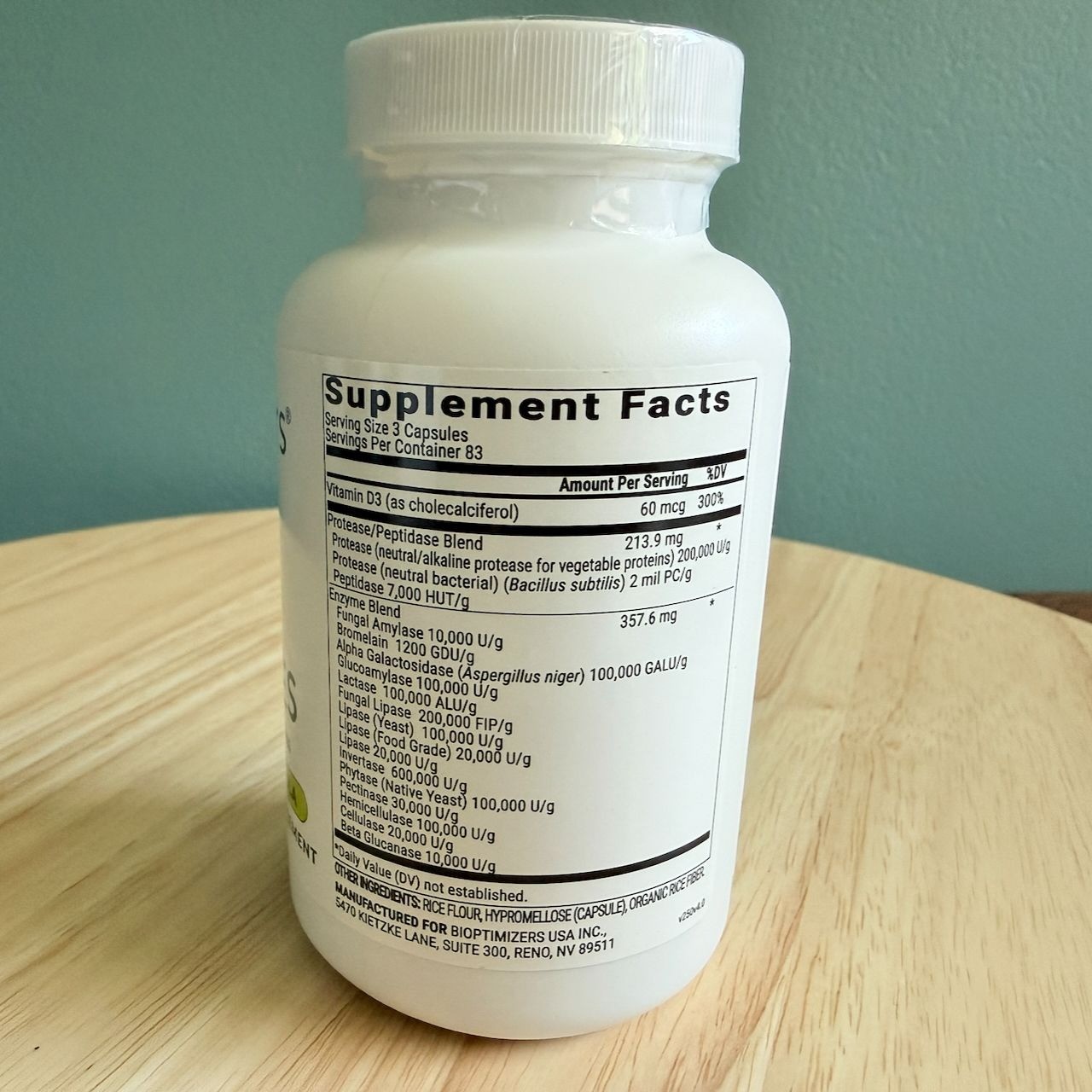 Bioptimizers Masszymes 250 Caps Advanced Proteolytic Enzyme 4.0 Version Exp 2025