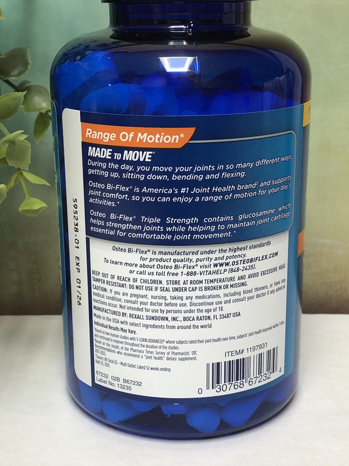 Osteo Bi-Flex Triple Strength Joint Health Supplement 200 Tabs ~ Exp 01/2026