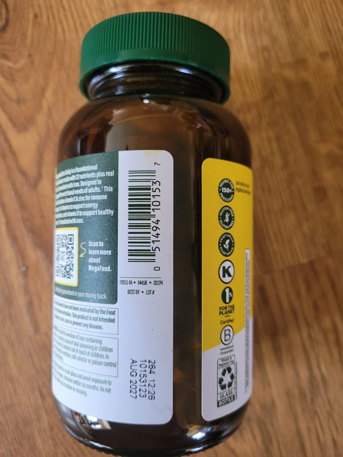 MegaFood One Daily 180 Tablets Optimal Health Multivitamin Fast Ship Exp.8/27