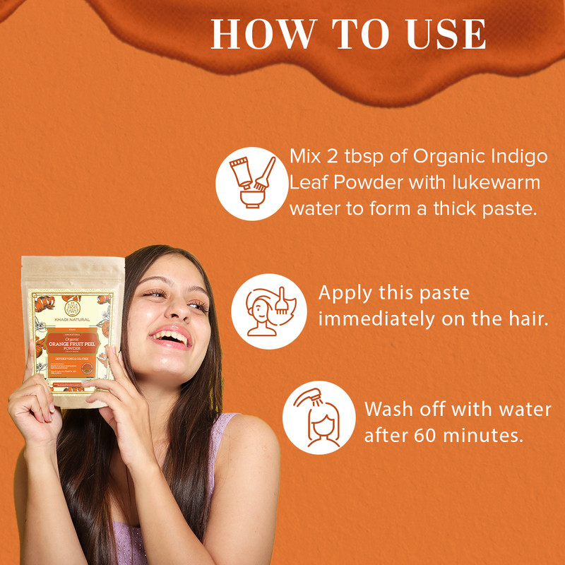 Khadi Natural Orange Fruit Peel Organic Powder – 100% Natural – 100gm