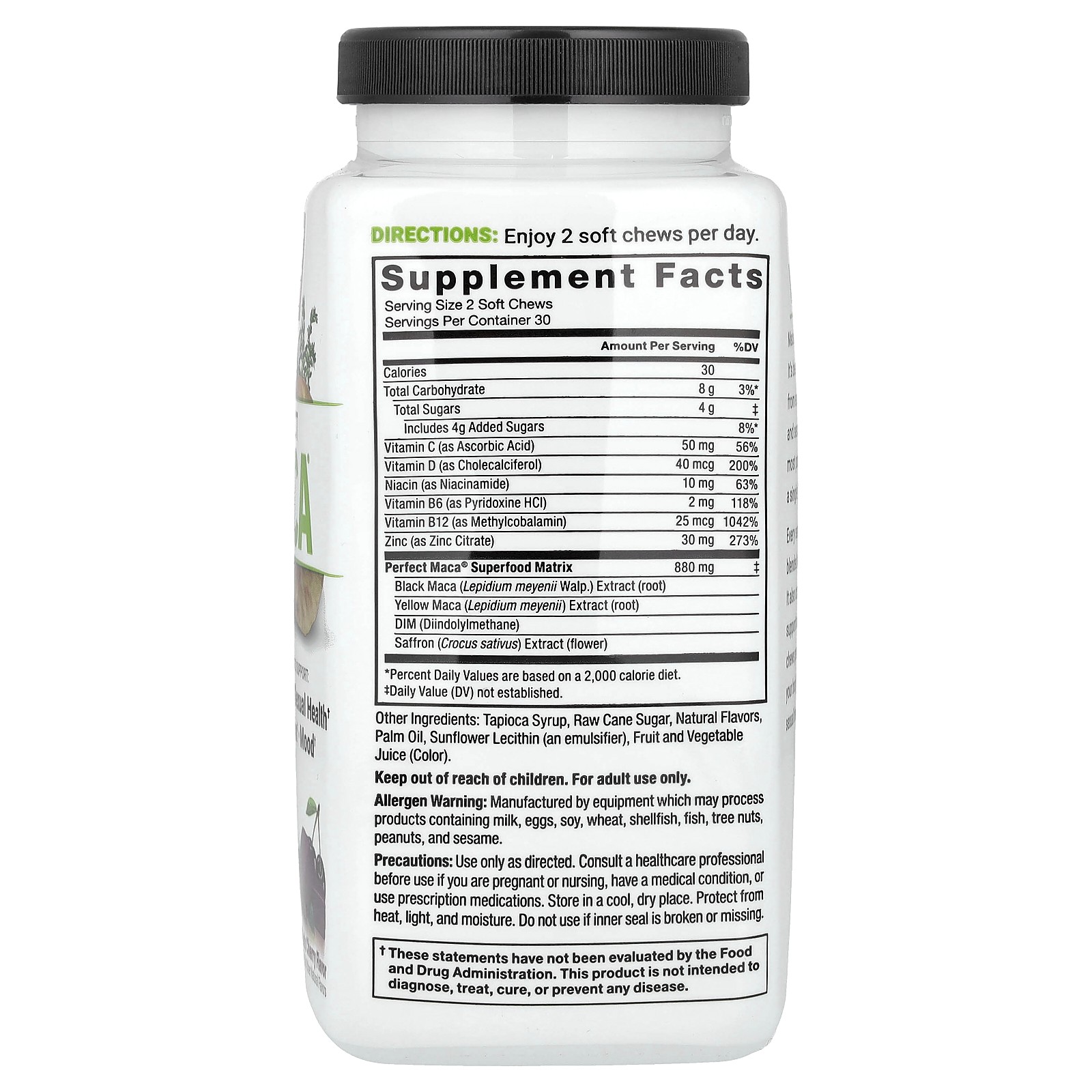 Perfect Maca , Dark Cherry, 60 Superfood Soft Chews
