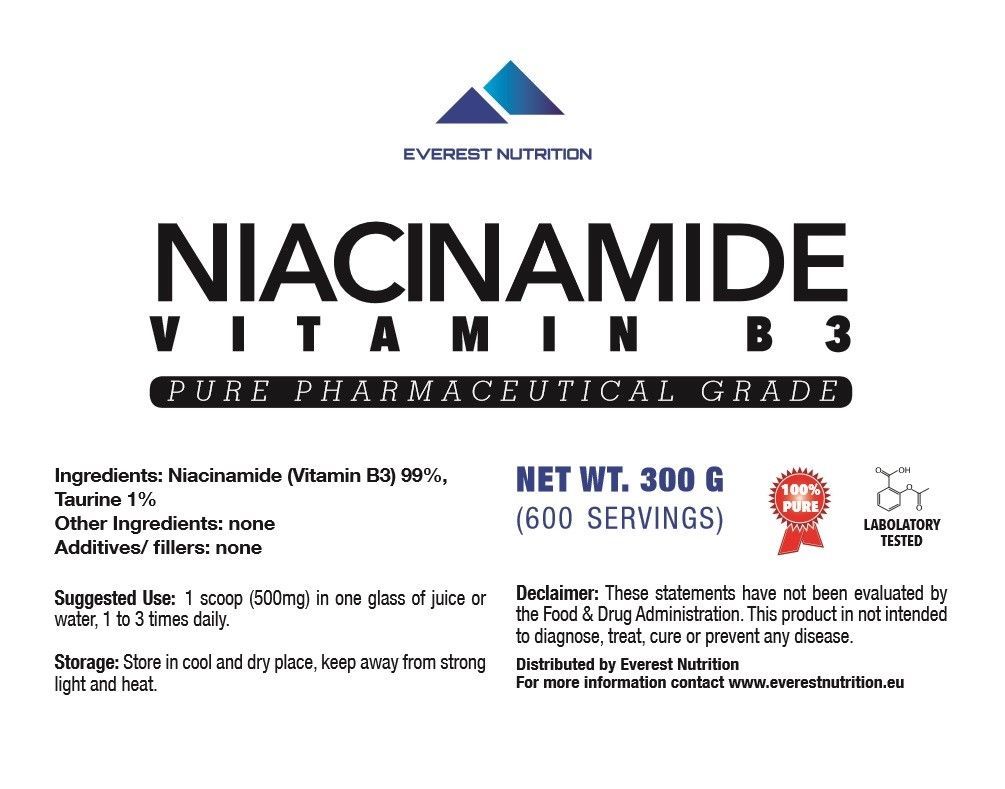 VITAMIN B3 NIACINAMIDE NICOTINAMINDE 100% PHARMACEUTICAL QUALITY POWDER