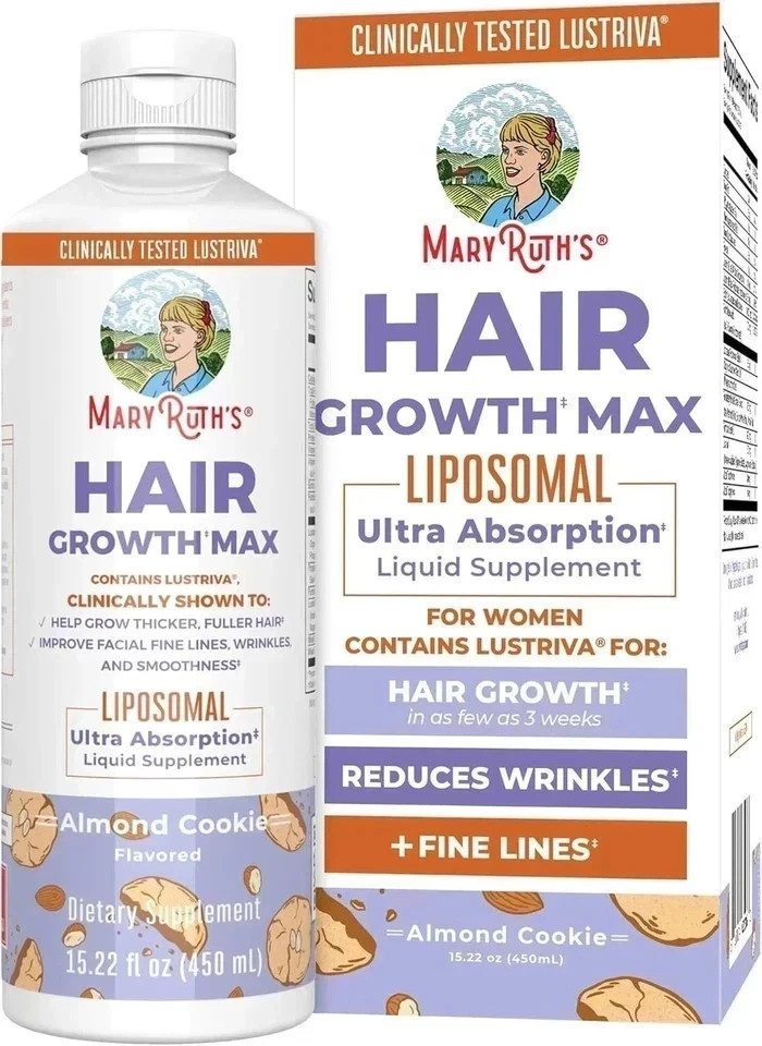 1 Bottle Mary New Ruth’s Women’s Hair Growth MAX Lipsomal With Lustriva