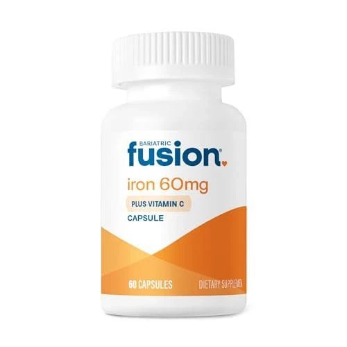 Bariatric Fusion Iron Supplement 60mg with Vitamin C | Easy to Swallow Capsule |